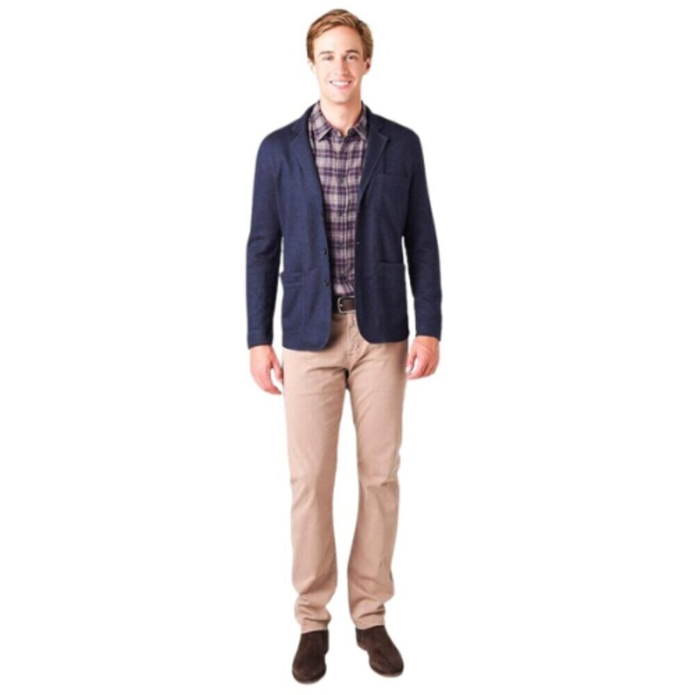 Rails Mens Large Navy Patch Pocket Wool Dwight Blazer Jacket